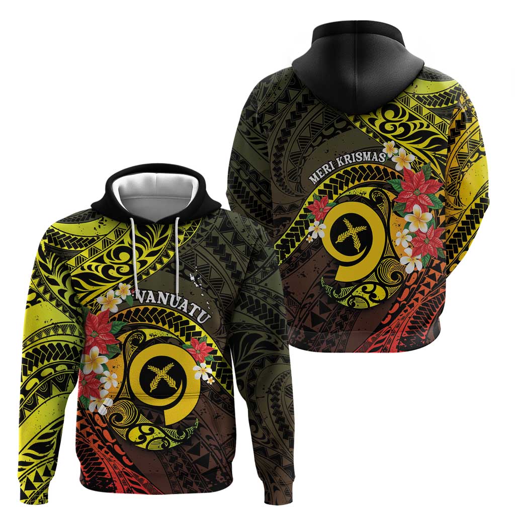 Vanuatu Christmas Zip Hoodie Vanuatuan Pig Tusk - Meri Krismas! LT14 - Polynesian Pride