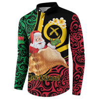 Vanuatu Christmas Button Sweatshirt Vanuatuan Conch Shell - Meri Krismas!