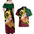 Vanuatu Christmas Couples Matching Off Shoulder Maxi Dress and Hawaiian Shirt Vanuatuan Conch Shell - Meri Krismas!