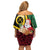 Vanuatu Christmas Family Matching Off Shoulder Short Dress and Hawaiian Shirt Vanuatuan Conch Shell - Meri Krismas!