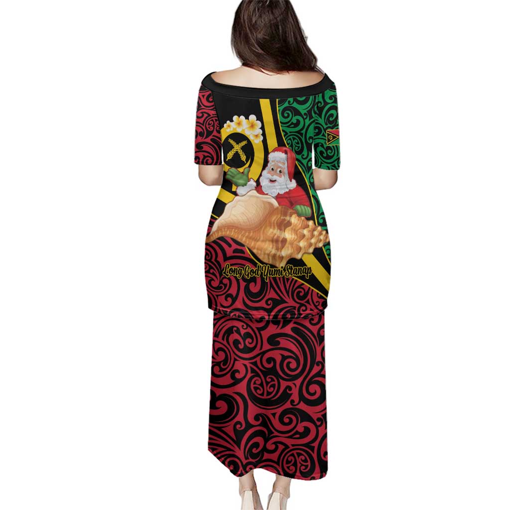 Vanuatu Christmas Family Matching Puletasi and Hawaiian Shirt Vanuatuan Conch Shell - Meri Krismas!