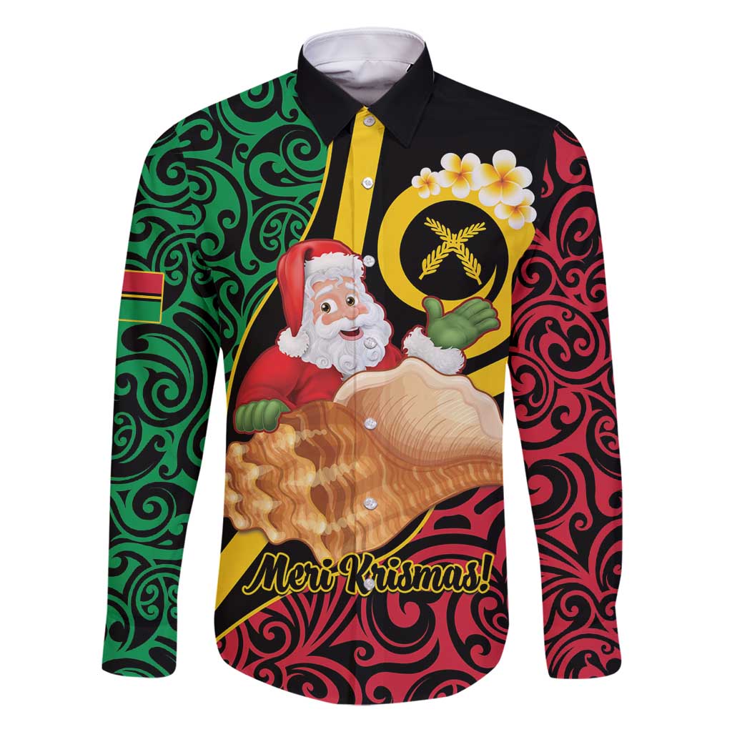 Vanuatu Christmas Family Matching Summer Maxi Dress and Hawaiian Shirt Vanuatuan Conch Shell - Meri Krismas!