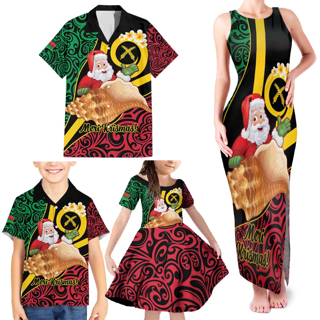 Vanuatu Christmas Family Matching Tank Maxi Dress and Hawaiian Shirt V