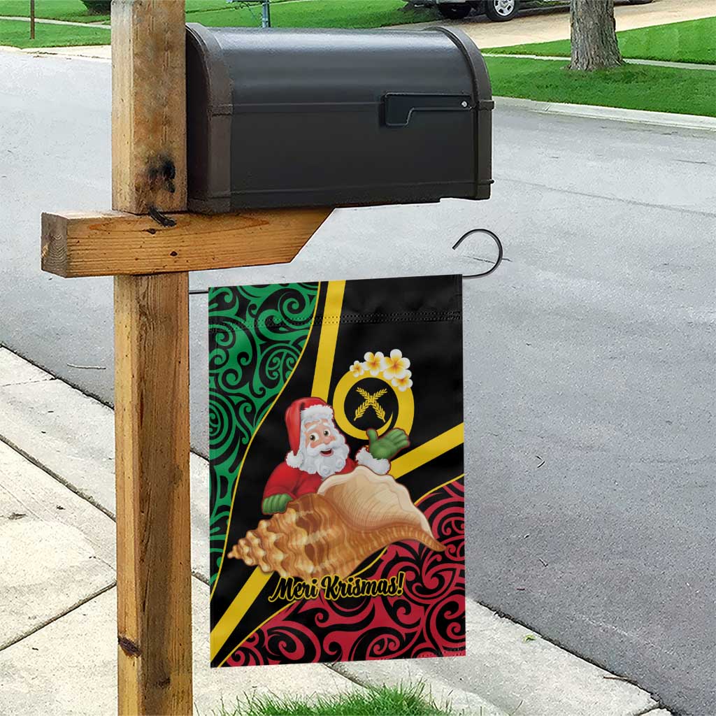 Vanuatu Christmas Garden Flag Vanuatuan Conch Shell - Meri Krismas!