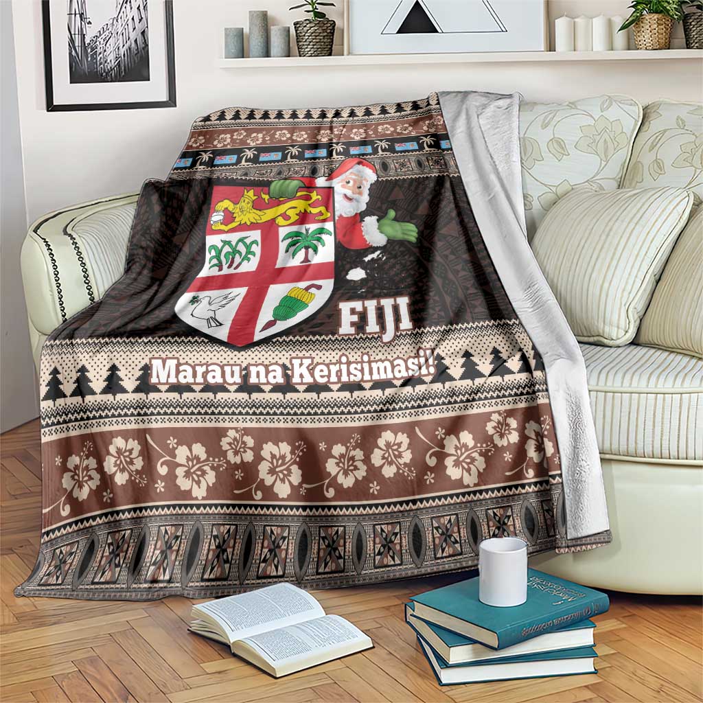 Fiji Christmas Blanket Fijian Masi Marau na Kerisimasi! - Brown LT14 Brown - Polynesian Pride