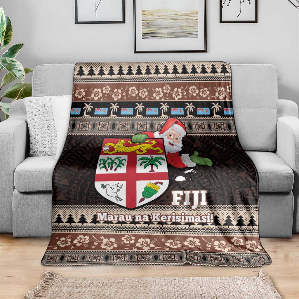 Fiji Christmas Blanket Fijian Masi Marau na Kerisimasi! - Brown LT14 - Polynesian Pride