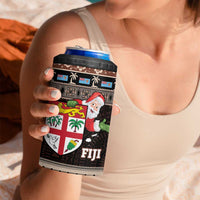 Fiji Christmas 4 in 1 Can Cooler Tumbler Fijian Masi Marau na Kerisimasi! - Brown