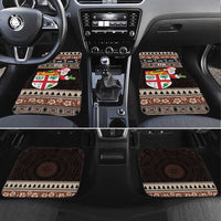 Fiji Christmas Car Mats Fijian Masi Marau na Kerisimasi! - Brown LT14 Set 4pcs Brown - Polynesian Pride
