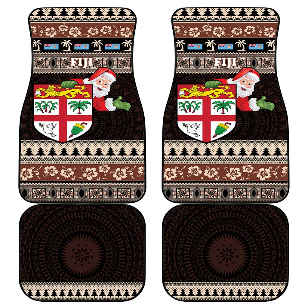 Fiji Christmas Car Mats Fijian Masi Marau na Kerisimasi! - Brown LT14 - Polynesian Pride