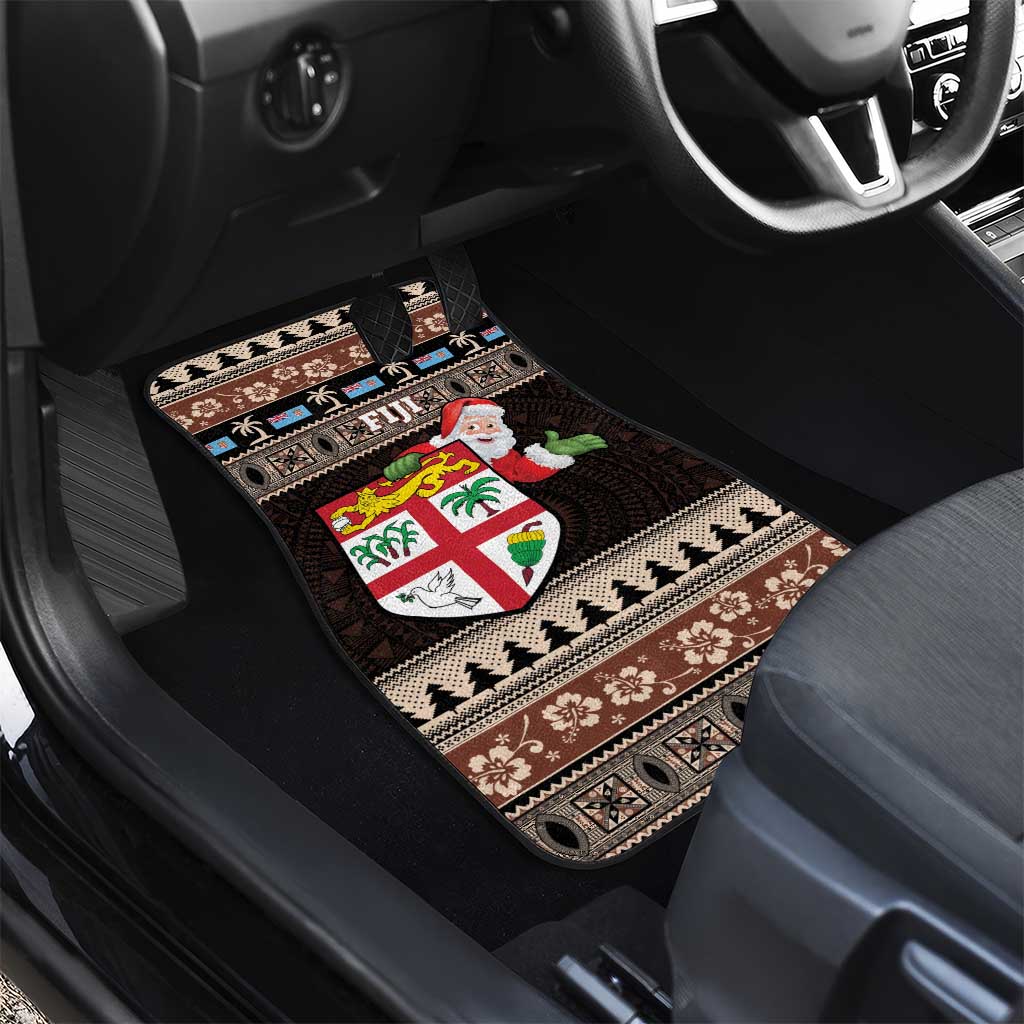 Fiji Christmas Car Mats Fijian Masi Marau na Kerisimasi! - Brown LT14 - Polynesian Pride