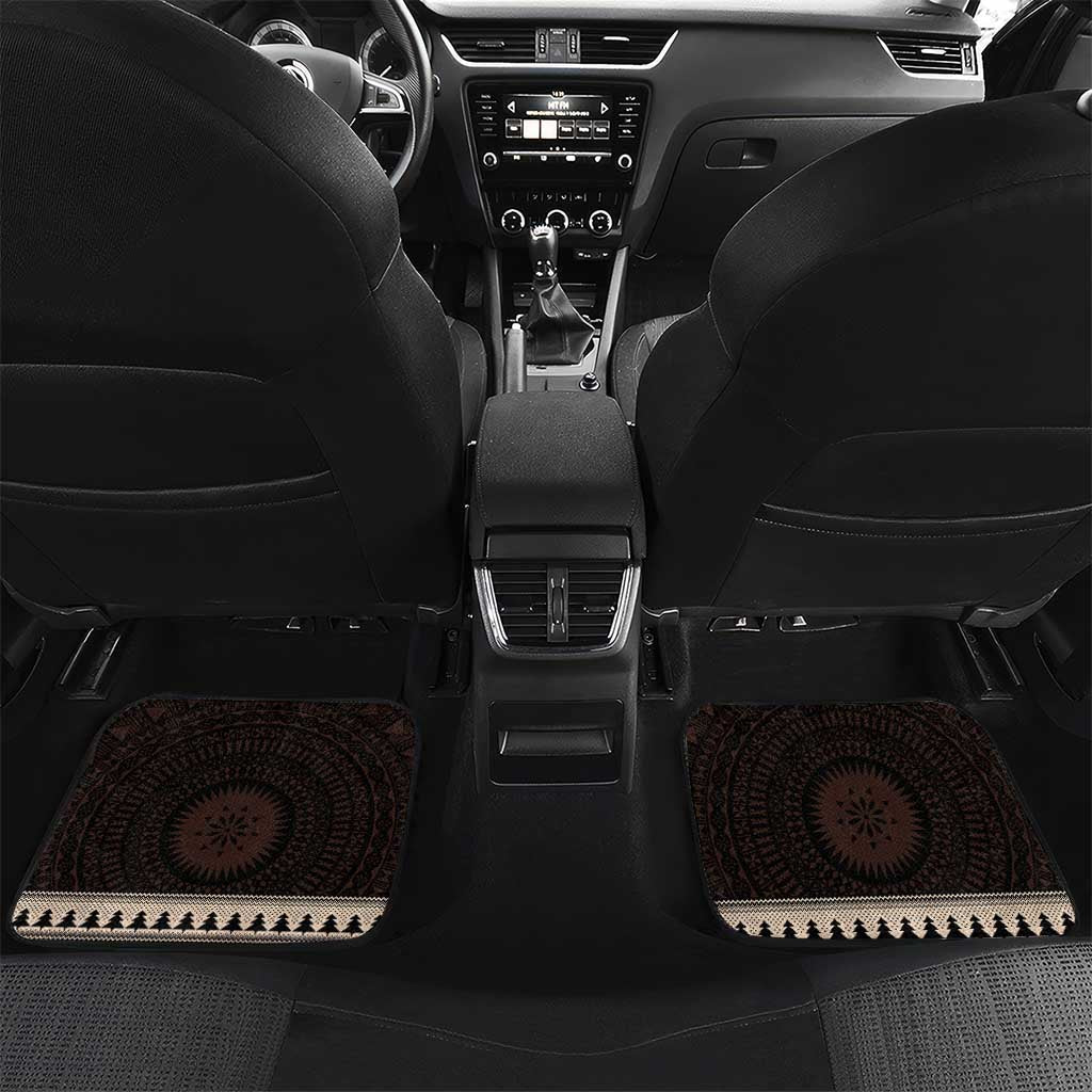 Fiji Christmas Car Mats Fijian Masi Marau na Kerisimasi! - Brown LT14 Set 2pcs - Back Brown - Polynesian Pride