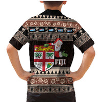 Fiji Christmas Family Matching Mermaid Dress and Hawaiian Shirt Fijian Masi Marau na Kerisimasi! - Brown LT14 - Polynesian Pride