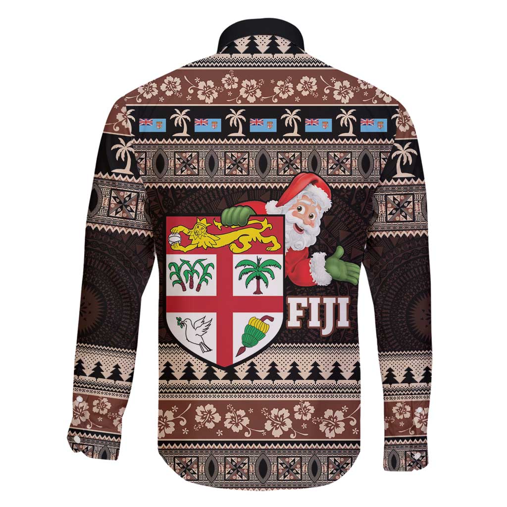 Fiji Christmas Family Matching Tank Maxi Dress and Hawaiian Shirt Fijian Masi Marau na Kerisimasi! - Brown LT14 - Polynesian Pride