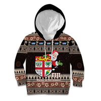 Fiji Christmas Kid Hoodie Fijian Masi Marau na Kerisimasi! - Brown