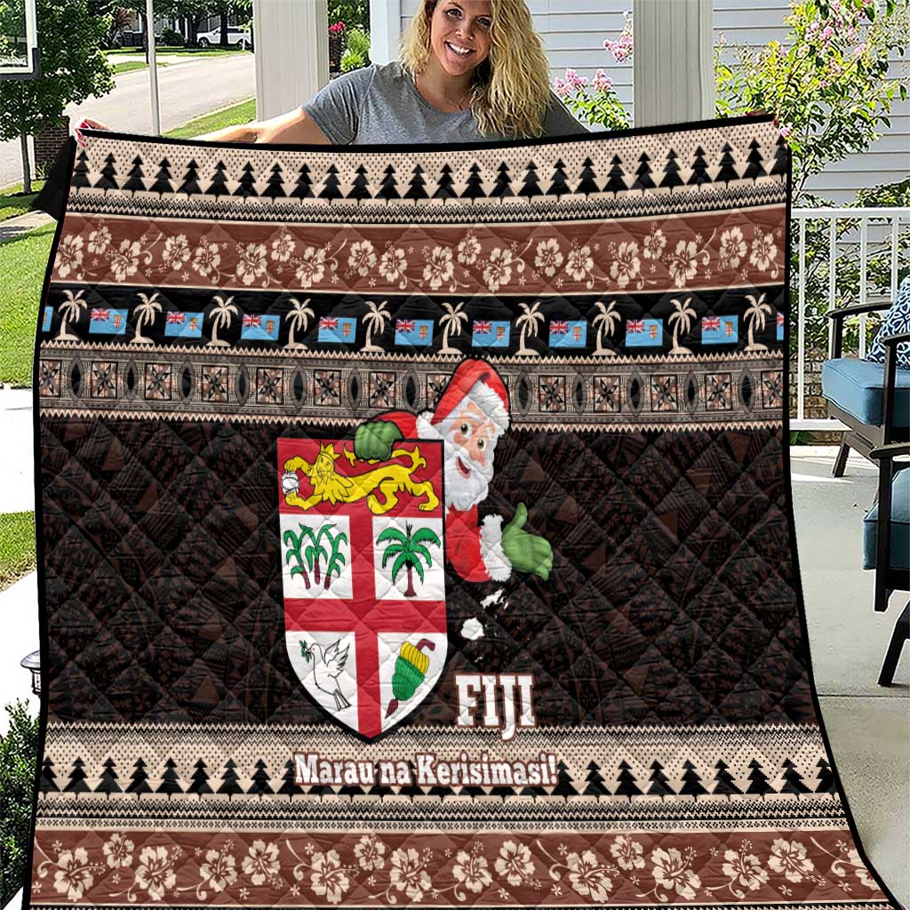 Fiji Christmas Quilt Fijian Masi Marau na Kerisimasi! - Brown LT14 Brown - Polynesian Pride