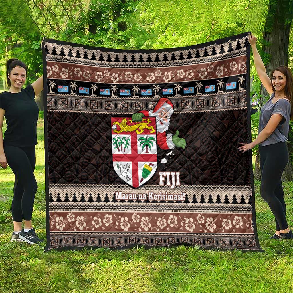 Fiji Christmas Quilt Fijian Masi Marau na Kerisimasi! - Brown LT14 - Polynesian Pride