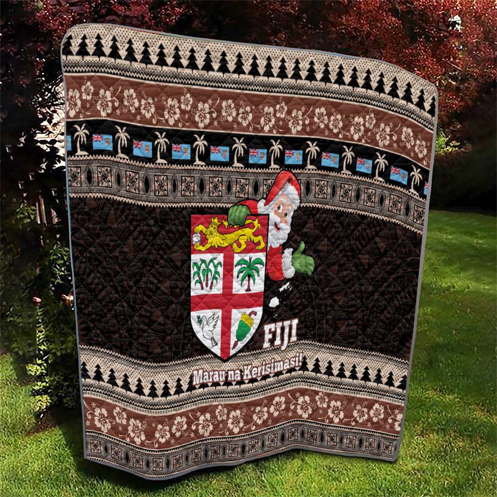 Fiji Christmas Quilt Fijian Masi Marau na Kerisimasi! - Brown LT14 - Polynesian Pride