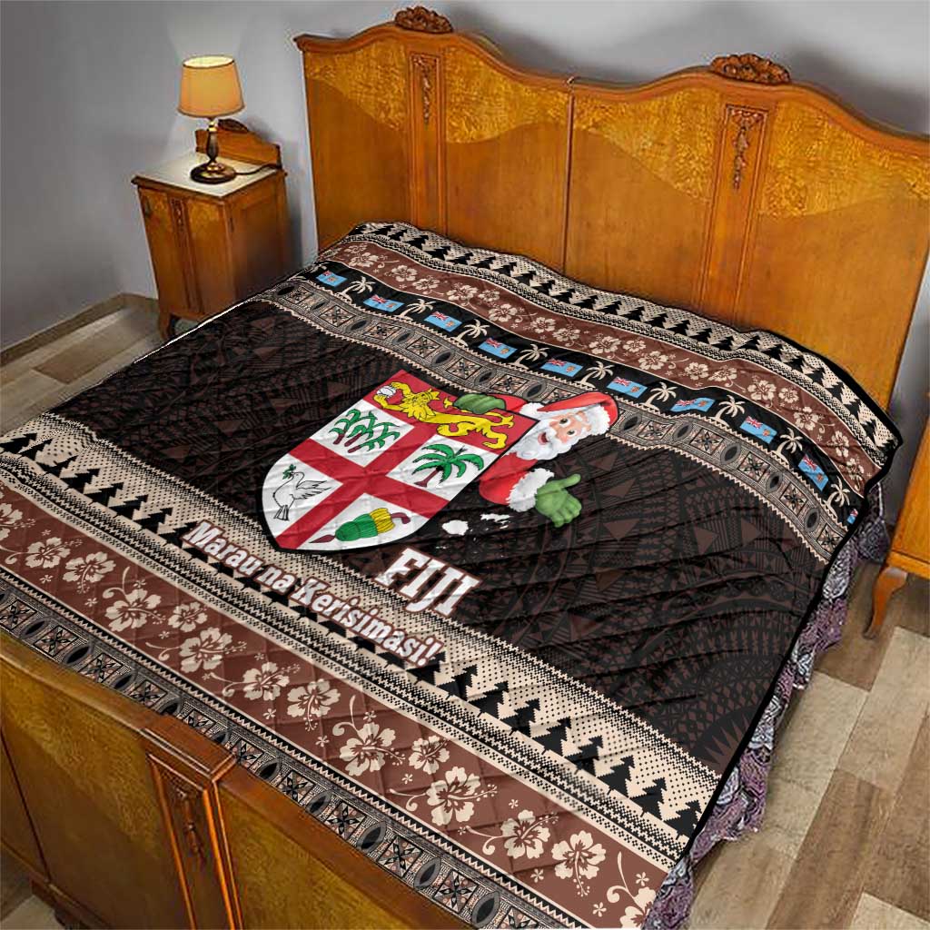Fiji Christmas Quilt Fijian Masi Marau na Kerisimasi! - Brown LT14 - Polynesian Pride