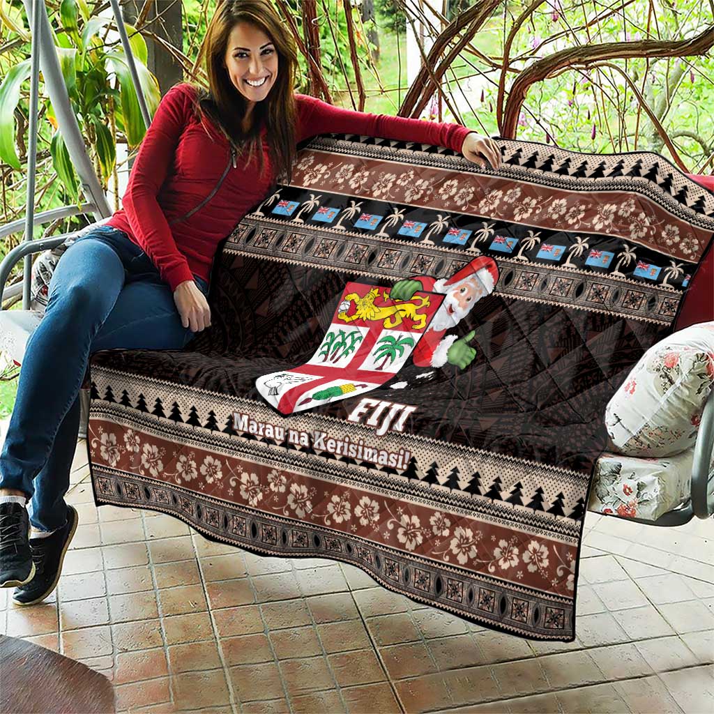 Fiji Christmas Quilt Fijian Masi Marau na Kerisimasi! - Brown LT14 - Polynesian Pride