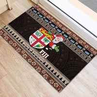 Fiji Christmas Rubber Doormat Fijian Masi Marau na Kerisimasi! - Brown LT14 - Polynesian Pride