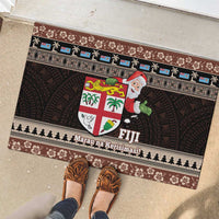 Fiji Christmas Rubber Doormat Fijian Masi Marau na Kerisimasi! - Brown LT14 - Polynesian Pride