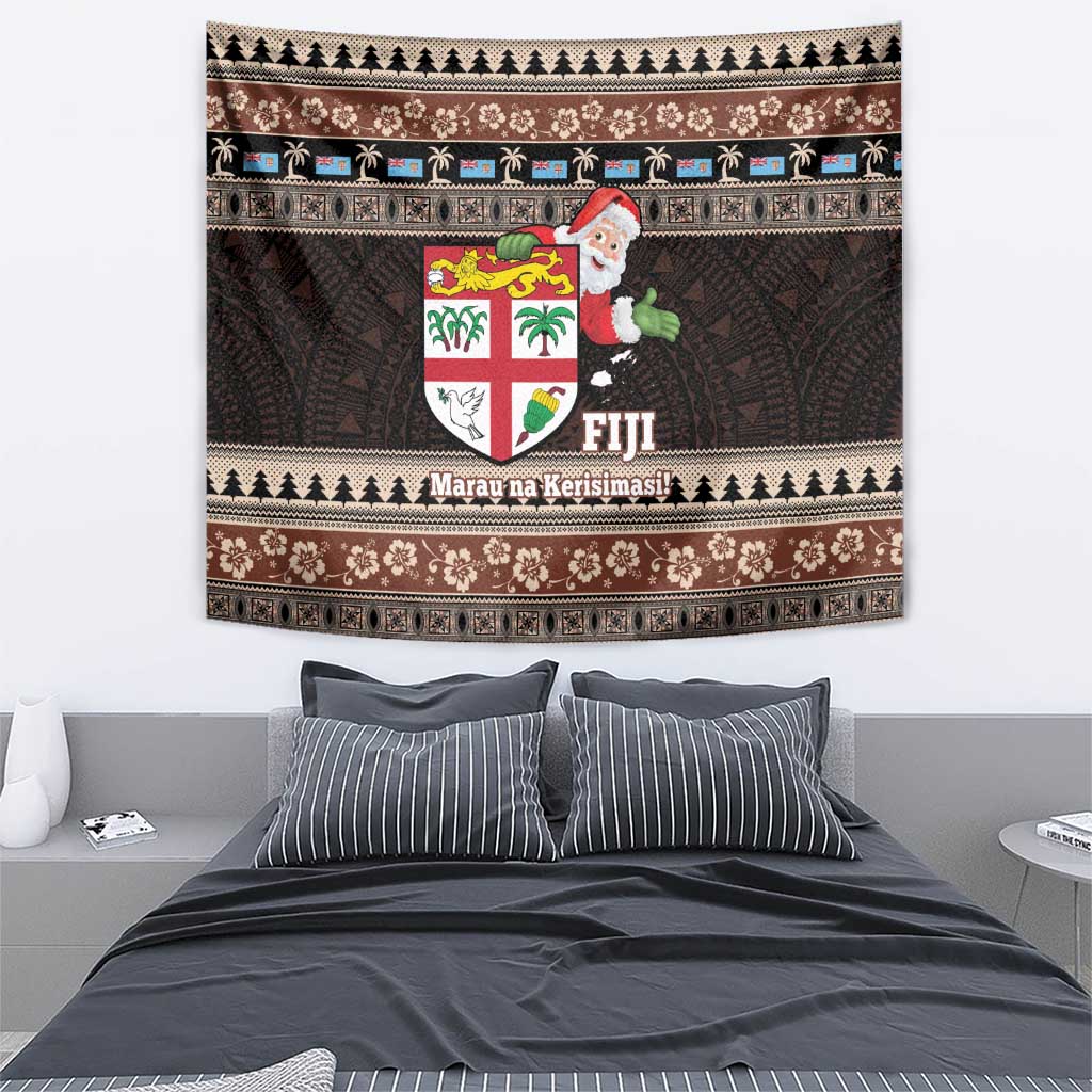 Fiji Christmas Tapestry Fijian Masi Marau na Kerisimasi! - Brown LT14 - Polynesian Pride