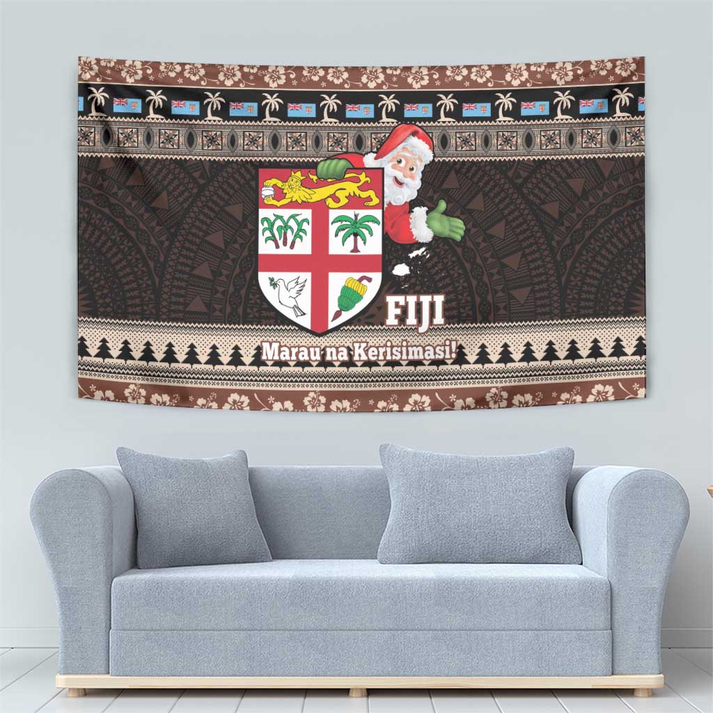 Fiji Christmas Tapestry Fijian Masi Marau na Kerisimasi! - Brown LT14 - Polynesian Pride