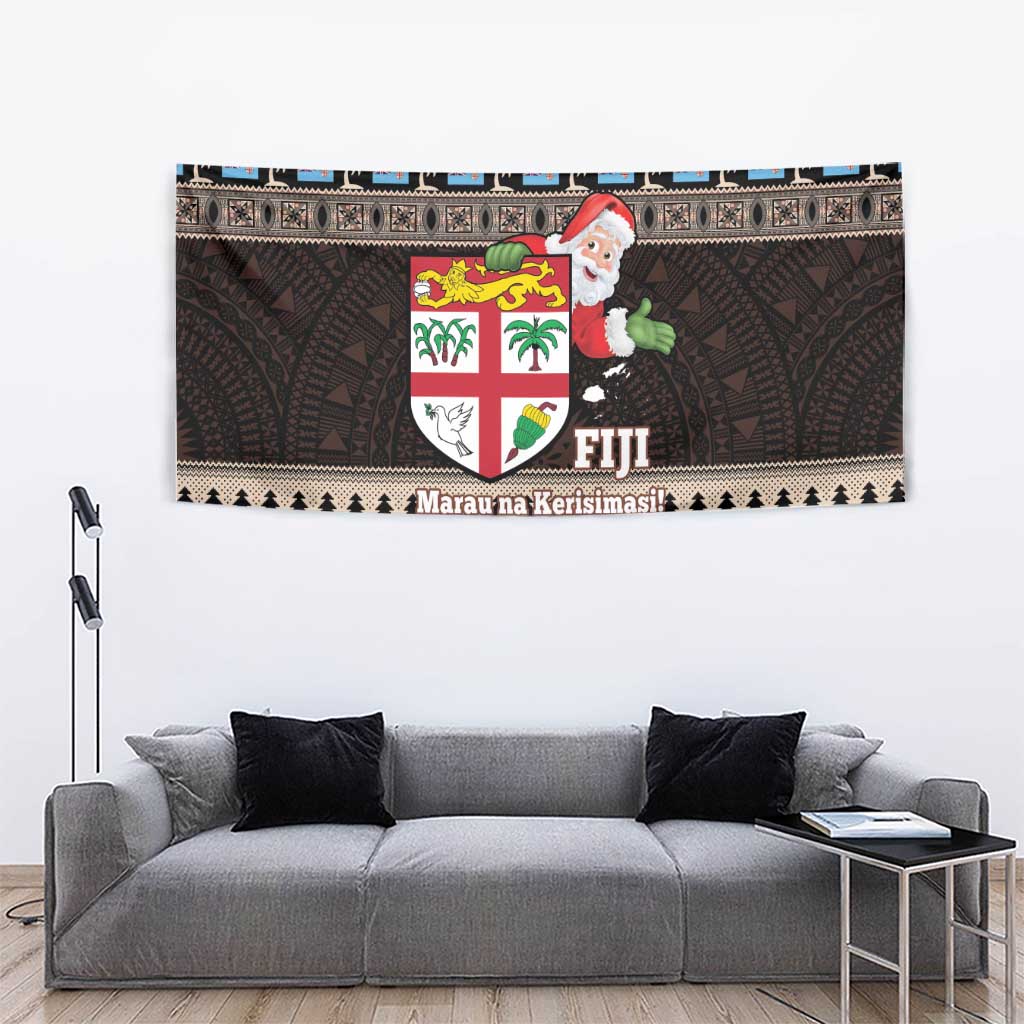Fiji Christmas Tapestry Fijian Masi Marau na Kerisimasi! - Brown LT14 - Polynesian Pride