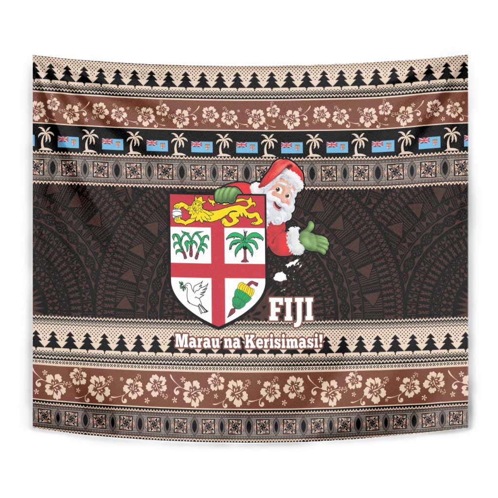 Fiji Christmas Tapestry Fijian Masi Marau na Kerisimasi! - Brown LT14 - Polynesian Pride