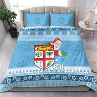 Fiji Christmas Bedding Set Fijian Masi Marau na Kerisimasi! - Blue
