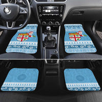 Fiji Christmas Car Mats Fijian Masi Marau na Kerisimasi! - Blue LT14 Set 4pcs Blue - Polynesian Pride