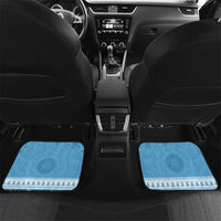 Fiji Christmas Car Mats Fijian Masi Marau na Kerisimasi! - Blue LT14 Set 2pcs - Back Blue - Polynesian Pride