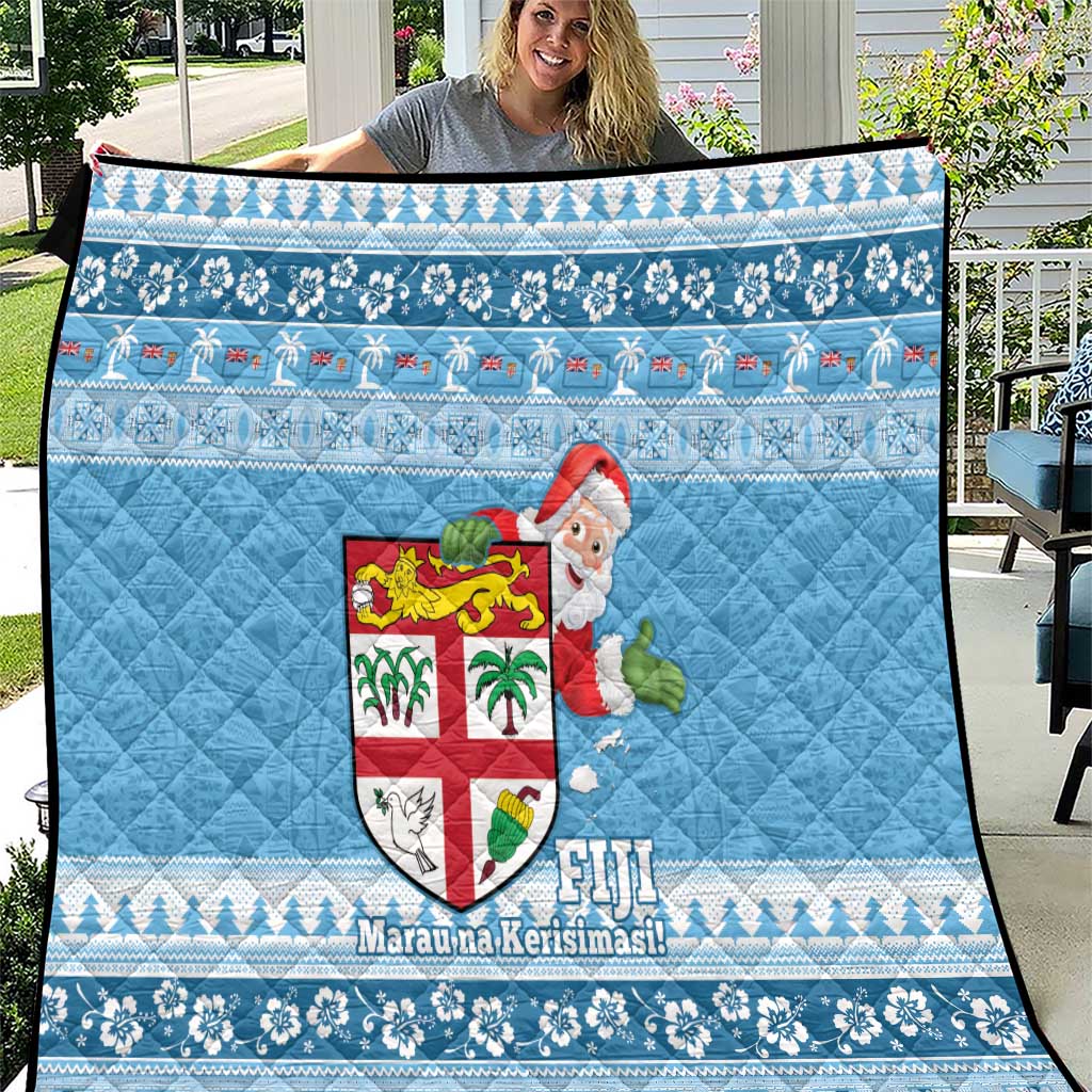 Fiji Christmas Quilt Fijian Masi Marau na Kerisimasi! - Blue LT14 Blue - Polynesian Pride