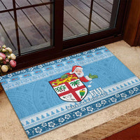 Fiji Christmas Rubber Doormat Fijian Masi Marau na Kerisimasi! - Blue LT14 - Polynesian Pride