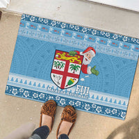 Fiji Christmas Rubber Doormat Fijian Masi Marau na Kerisimasi! - Blue LT14 - Polynesian Pride