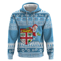Fiji Christmas Zip Hoodie Fijian Masi Marau na Kerisimasi! - Blue LT14 Pullover Hoodie Blue - Polynesian Pride