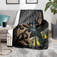 Aotearoa Kowhai Tui Bird Blanket Maori Ngaru With Silver Fern