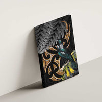 Aotearoa Kowhai Tui Bird Canvas Wall Art Maori Ngaru With Silver Fern