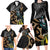 Aotearoa Kowhai Tui Bird Family Matching Long Sleeve Bodycon Dress and Hawaiian Shirt Maori Ngaru With Silver Fern