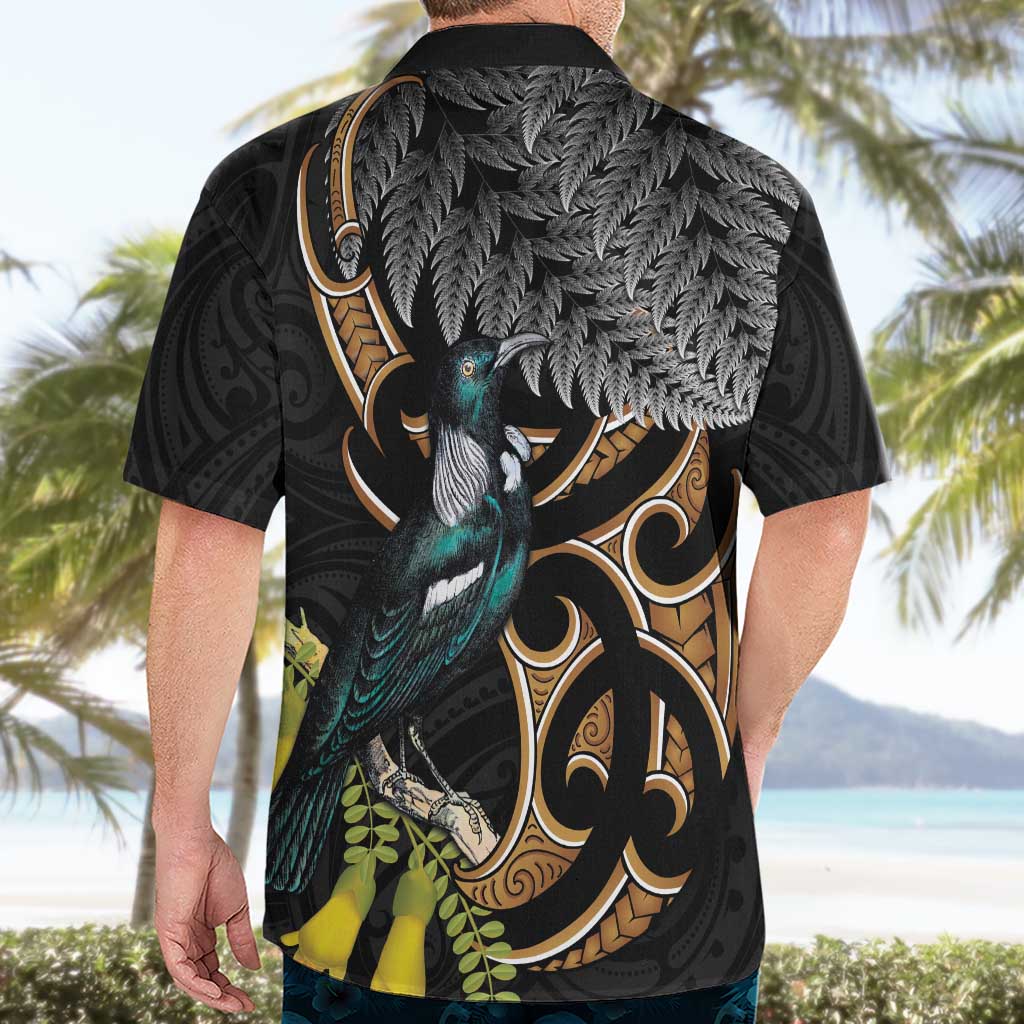 Aotearoa Kowhai Tui Bird Hawaiian Shirt Maori Ngaru With Silver Fern