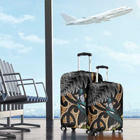 Aotearoa Kowhai Tui Bird Luggage Cover Maori Ngaru With Silver Fern