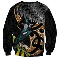 Aotearoa Kowhai Tui Bird Sweatshirt Maori Ngaru With Silver Fern LT14 - Polynesian Pride