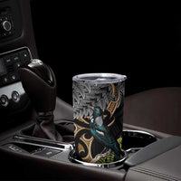 Aotearoa Kowhai Tui Bird Tumbler Cup Maori Ngaru With Silver Fern