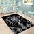 Black Ngaru Taniko With Aotearoa Maori Tattoo Area Rug