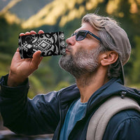 Black Ngaru Taniko With Aotearoa Maori Tattoo 4 in 1 Can Cooler Tumbler LT14 - Polynesian Pride