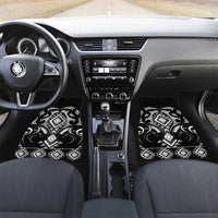 Black Ngaru Taniko With Aotearoa Maori Tattoo Car Mats LT14 Set 2pcs - Front Black - Polynesian Pride