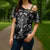 Black Ngaru Taniko With Aotearoa Maori Tattoo Cross Shoulder Shirt - Polynesian Pride
