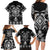 Black Ngaru Taniko With Aotearoa Maori Tattoo Family Matching Long Sleeve Bodycon Dress and Hawaiian Shirt