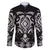 Black Ngaru Taniko With Aotearoa Maori Tattoo Family Matching Puletasi and Hawaiian Shirt