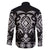 Black Ngaru Taniko With Aotearoa Maori Tattoo Family Matching Short Sleeve Bodycon Dress and Hawaiian Shirt